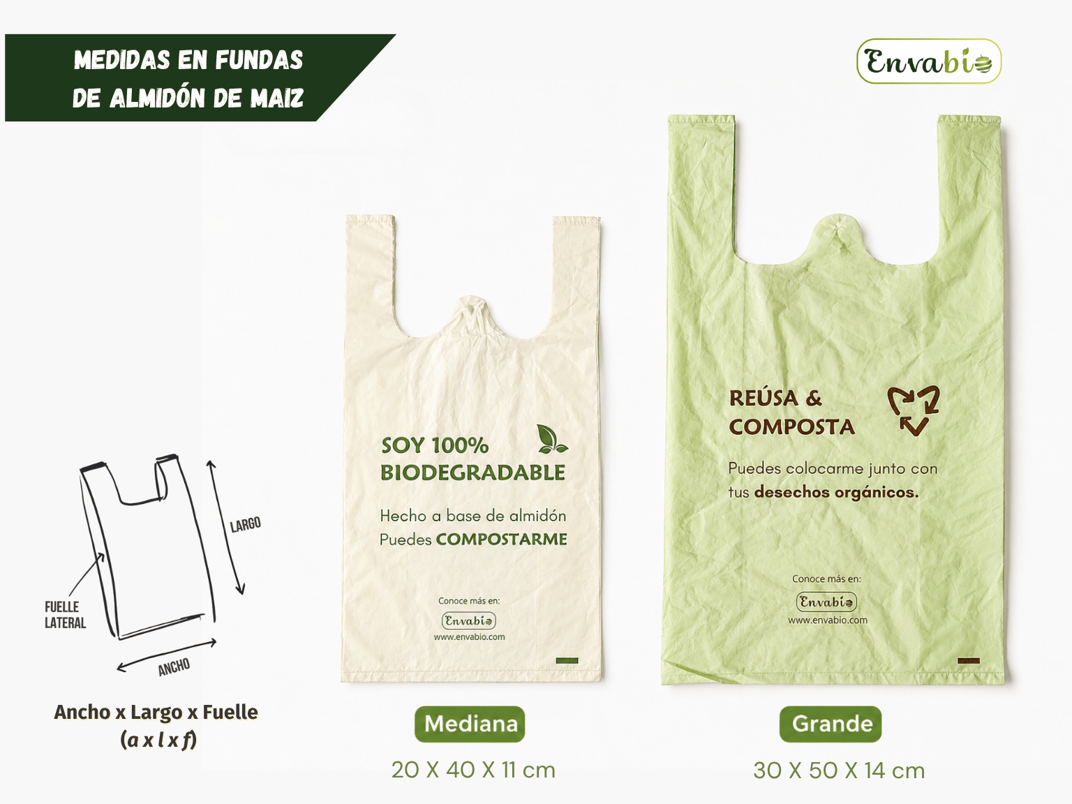 Fundas biodegradables de almidón de maíz